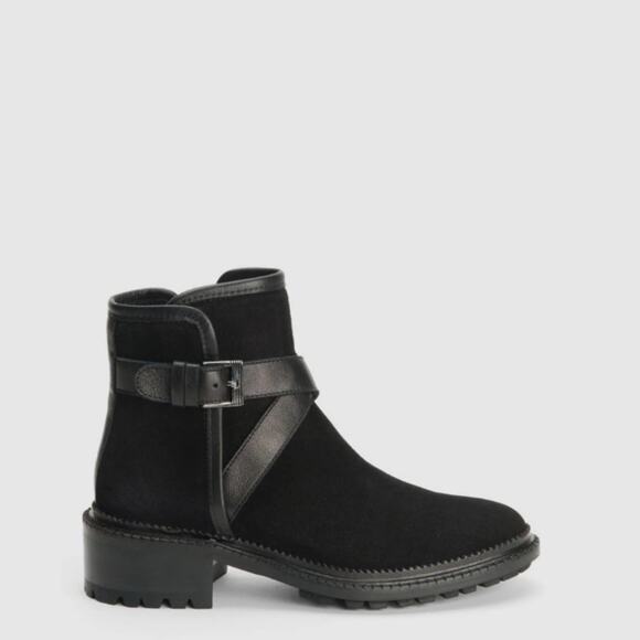 Aquatalia Orenna Black Suede Ankle Boots Women size 5